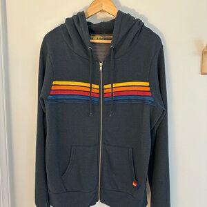 Aviator Nation 5 Stripe Zip Up Hoodie